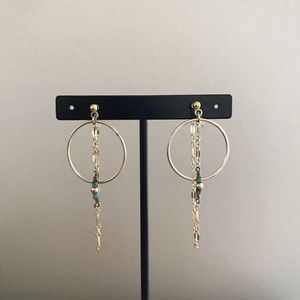 Gold hoop dangle earrings